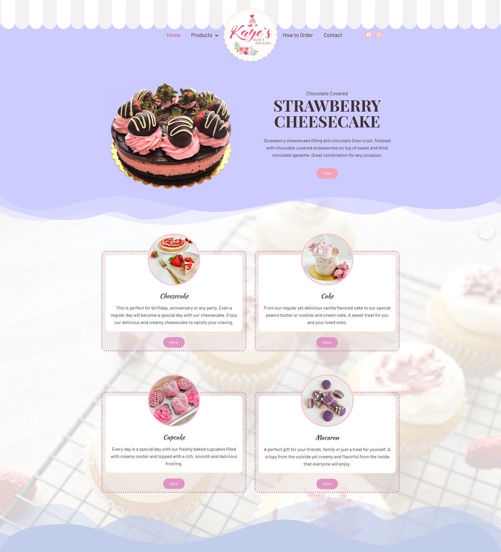 Kaye's Sweet Delight | Website Design Project